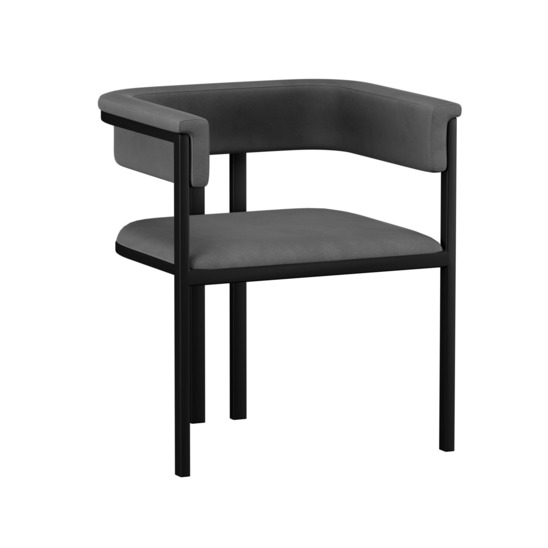 Tourmaline chair, grey velour, gloss black frame - photo 1