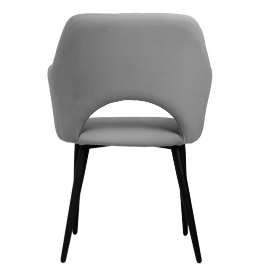 Aqua chair, black legs, grey velour - photo 4