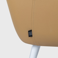 Product photo Tulip chair, beige eco-leather, white legs from the ChiedoCover company.