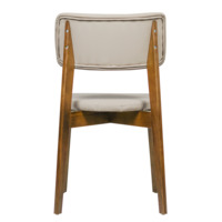 Product photo Topas chair, eco-leather Luxe almond beige, antique walnut from the ChiedoCover company.