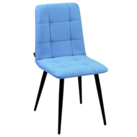 Product photo Olys chair, newtone blue velour, metal from the manufacturer ChiedoCover, product picture, real product photo