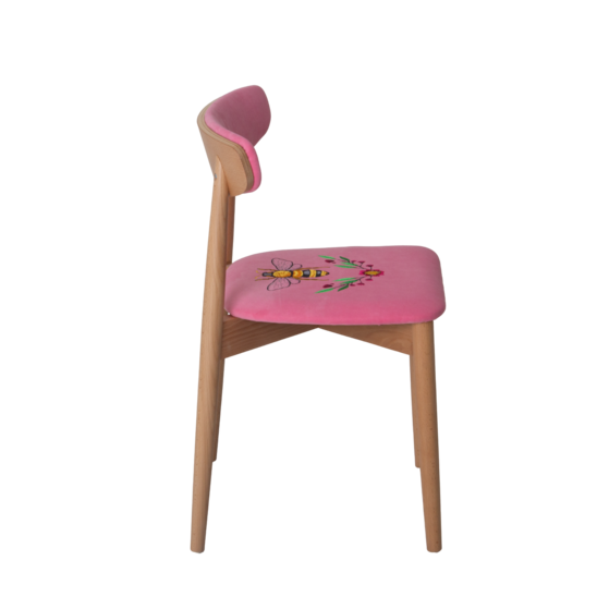 Rockwell chair, Wasp embroidery, TEDDY 833 velour, beech legs, lacquer - photo 3