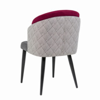 Product photo Lily half-seat, grey jacquard/bordeaux velour, metal legs from the ChiedoCover company.