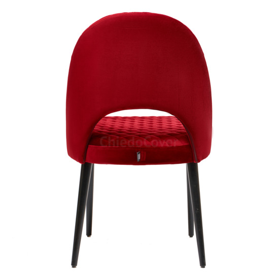 Mallin Diamond chair, red corduroy, black legs - photo 4