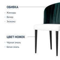 Product photo Lily half-seat, white/ dark green, black legs from the ChiedoCover company.