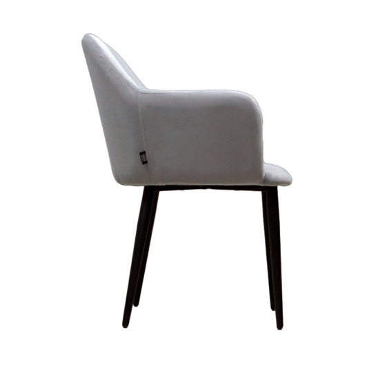 Terra chair, black legs, grey velour - photo 2