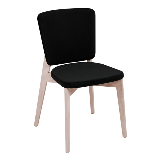 Safir chair, velour black Velutto 34, organic white - photo 1