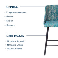 Product photo Mint semi-amber chair, chenille blue, beech legs from the ChiedoCover company.