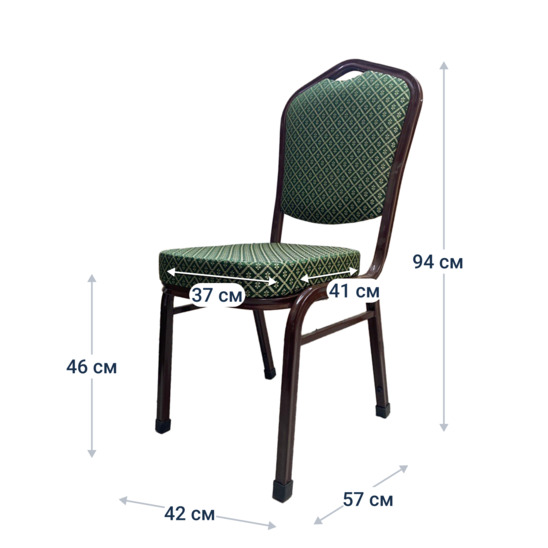 Chair Hit 25, jacquard green, brown, with external plugs - photo 7