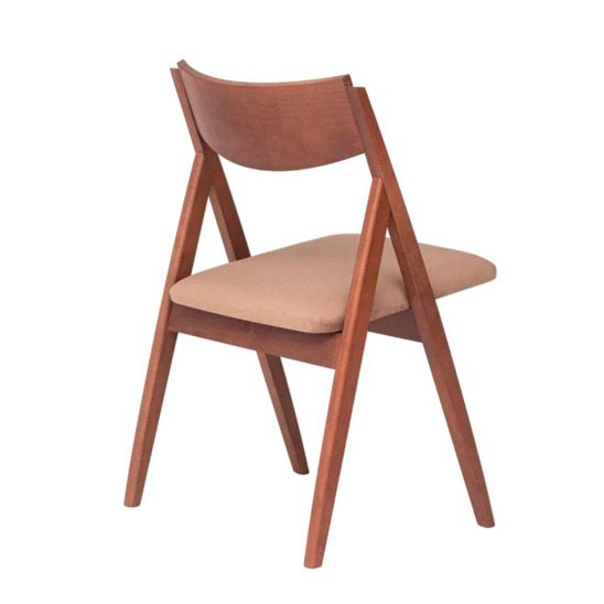 Folding chair Clack, velour Velluto 53, frame beech stain light walnut - photo 3