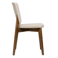 Product photo Safir chair, velour Velutto-04 light beige, antique walnut from the ChiedoCover company.
