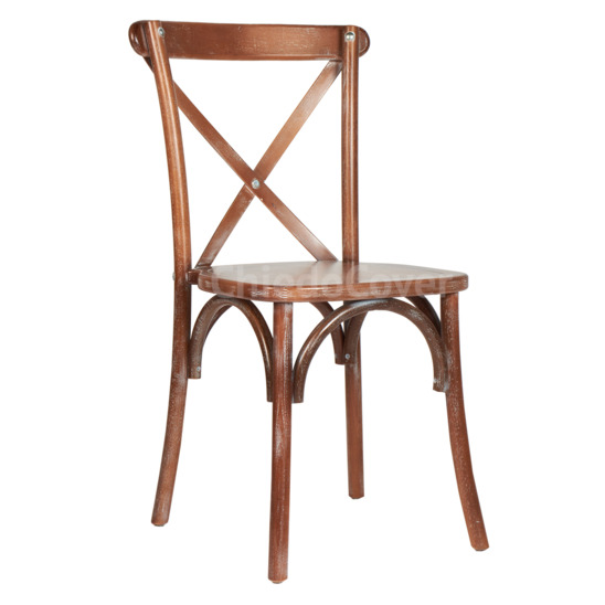 Crossback chair, light walnut, white patina - photo 1