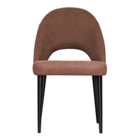 Product photo Mullin chair, brown chenille, dusty pink back, black legs from the ChiedoCover company.