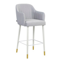 Product photo Tulip bar stool, grey, legs white/ gold from the manufacturer ChiedoCover, product picture, real product photo