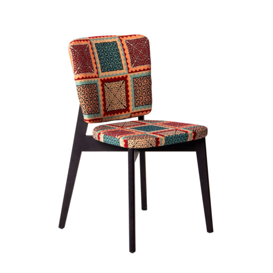 Safir chair, Talisman tapestry, beech legs, black stain - photo 1