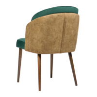 Product photo Lily half-seat, velour Imperia Little green/Lambre 02, antique walnut from the ChiedoCover company.