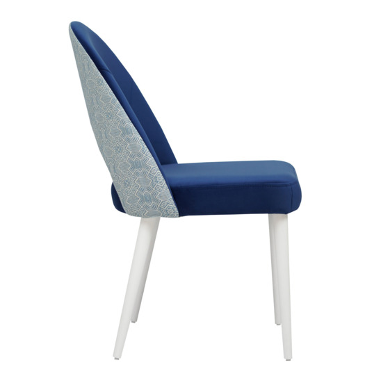 Malin chair, blue, blue tapestry, white legs - photo 4