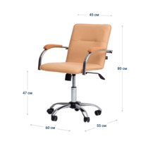 Product photo Samba elevator chair, eco-leather Galaxy Cream, chrome frame from the ChiedoCover company.