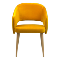 Product photo Fly chair, yellow velour, beech legs from the ChiedoCover company.