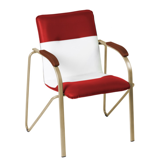 Samba chair, scarlet/white, champagne frame - photo 1