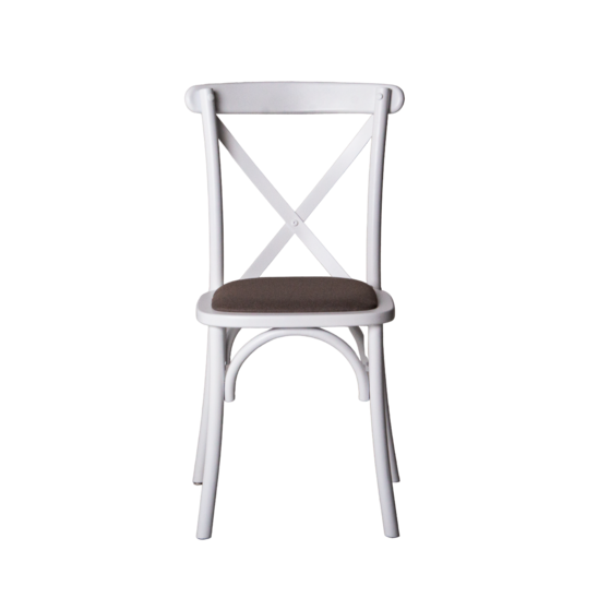 Crossback chair with cushion, ESPO 82 matting, beech frame, white - photo 2