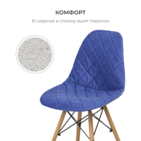 Product photo E06 chair cover for Eames, blue from the ChiedoCover company.
