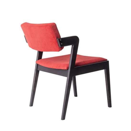 Half-seat Ostin, velour Verona 23 Red, legs beech stain black - photo 3