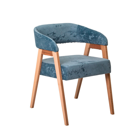 Ricco chair, velour Palermo sky 08, beech legs - photo 1