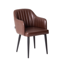 Product photo Tulip chair, eco-leather Galaxy Brown, legs metal 40*20 RAL 9005 from the manufacturer ChiedoCover, product picture, real product photo