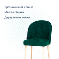 Product photo Tony's chair, green chenille, beech legs from the ChiedoCover company.