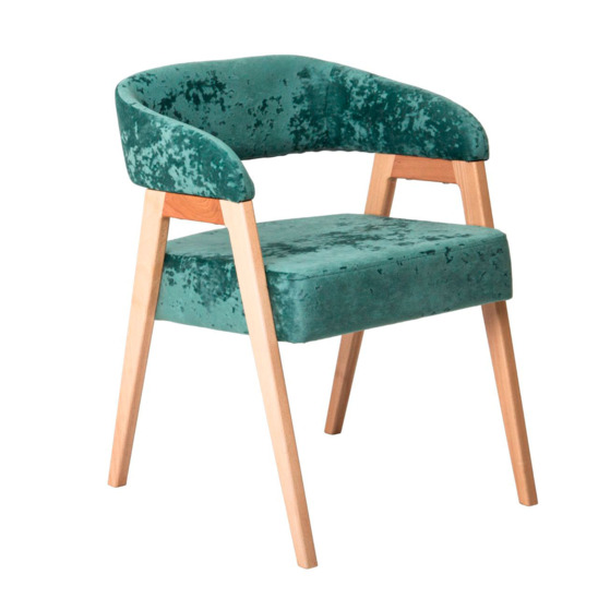 Ricco chair, velour Palermo mentol 09, beech legs - photo 1