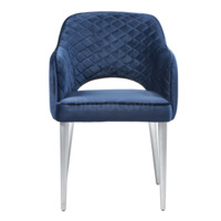 Product photo Diamond Rose chair, blue corduroy, white legs from the ChiedoCover company.