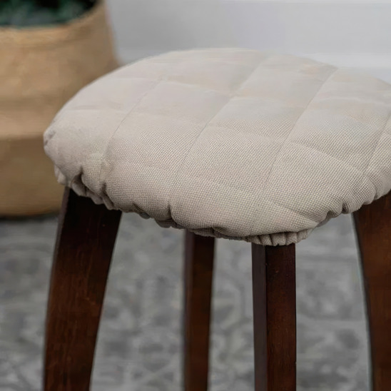 The stool cover is sealed, beige - photo 5