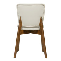 Product photo Safir chair, Luxa cream eco-leather, light beige, light walnut from the ChiedoCover company.