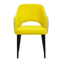 Product photo Rose chair, yellow velour, tapestry back, black legs from the ChiedoCover company.