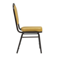 Product photo Chair Hit 25 mm, eco-leather Cometa Gold, dark walnut from the ChiedoCover company.