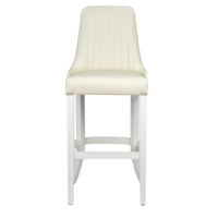 Product photo Harry's bar stool, white, with vertical stitching from the ChiedoCover company.