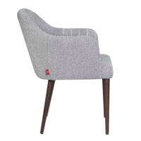 Product photo Tulip chair, grey boucle, black legs from the ChiedoCover company.