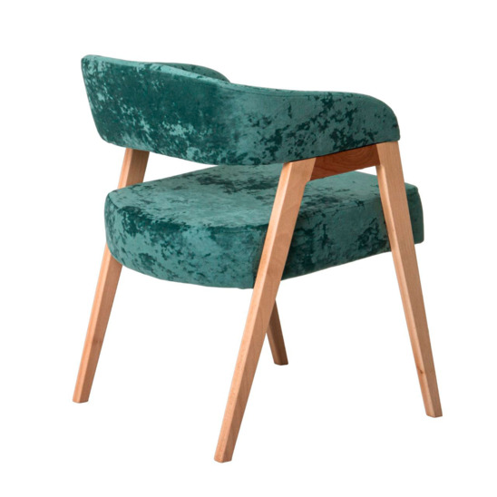 Ricco chair, velour Palermo mentol 09, beech legs - photo 3