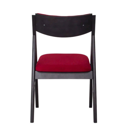 Folding chair Clack with upholstered backrest, velour Velutto 38, legs beech stain black - photo 4