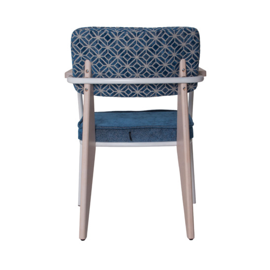 Mix chair, chenille Twinkle seat col.12 sky, chenille Twinkle star cool backrest. 12 sky, beech legs, white stain - photo 4