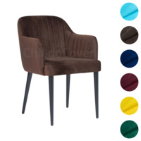 Product photo Tulip chair, grey velour, metal legs from the ChiedoCover company.