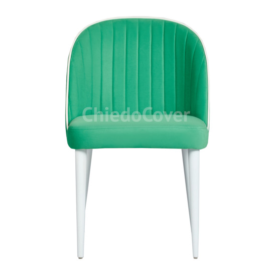 Tony's chair, aquamarine / white corduroy, white legs - photo 4