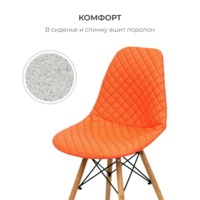 Product photo Cover E07 for Eames chair, coral leatherette from the ChiedoCover company.