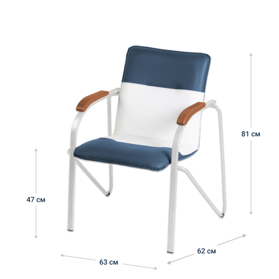 Samba chair, blue/white, frame - white - photo 4