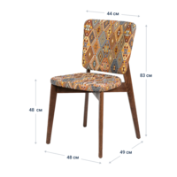 Product photo Safir chair, Arrabes tapestry, antique walnut from the ChiedoCover company.