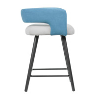 Product photo Marco bar stool, velour teddy 023 milk/ teddy 663 blue, black stain from the ChiedoCover company.