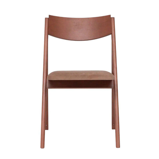 Folding chair Clack, velour Velluto 53, frame beech stain light walnut - photo 5