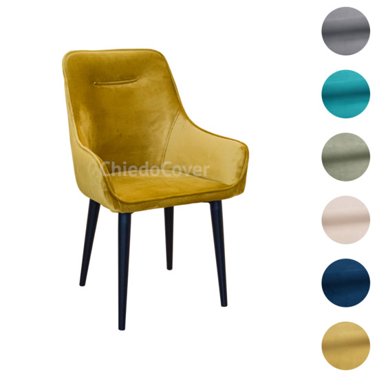 Mars chair, microfiber mustard color, metal legs - photo 7