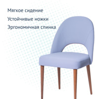 Product photo Mallin chair, light blue velour, beech legs from the ChiedoCover company.